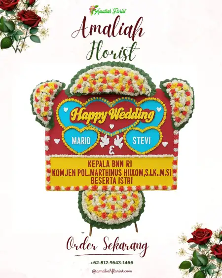 Papan Bunga Pernikahan Wunung